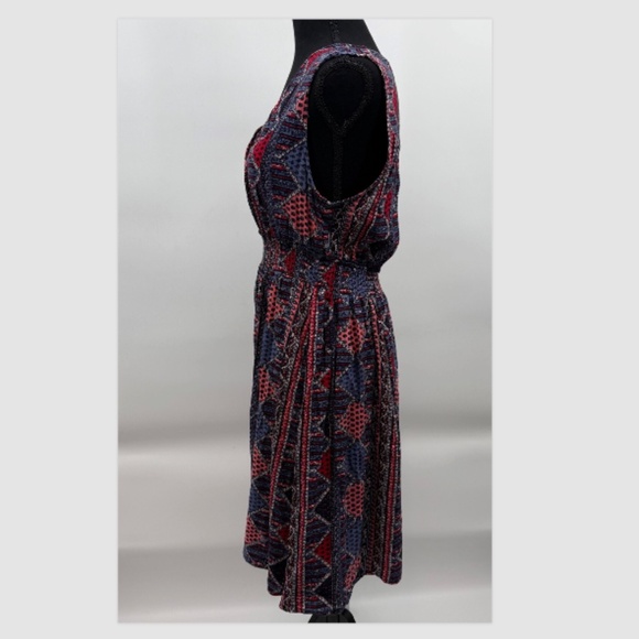 Roxy Dress Women XL Blue Pink Sleeveless Open Back Boho Peasant Hippie Cottage - Picture 3 of 11